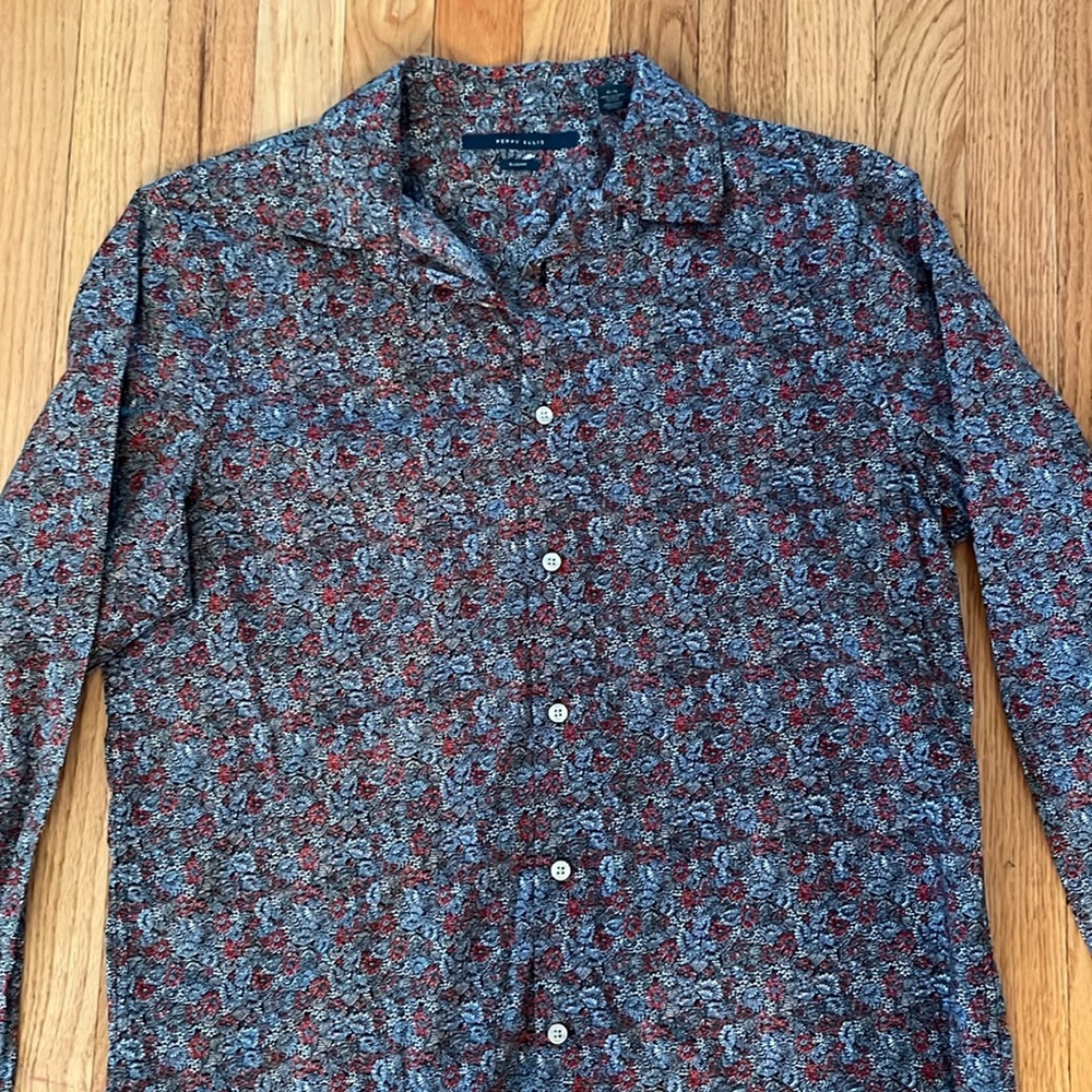 Perry Ellis floral men’s bottom up  Large